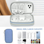 FYY Electronic Organizer, Travel Tech Pouch, Cable Organizer Blue Quilted | - Image 6