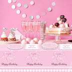 Pink Bow Party Decorations, Coquette Birthday Decorations Pink Bow Napinks - Image 6