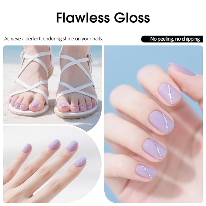 VENALISA Purple Gel Nail Polish 1 Pcs 10ML Pastel Purple Gel Polish Soak Off Salon Manicure DIY at Home Nail Art For Girls Women