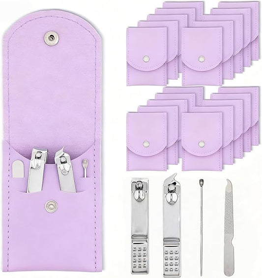 20-Piece Complete Nail Care Kit, Professional Manicure Set with Stainless Steel Tools for Home Use, Travel & Gifts | Portable Nail Clipper Kit in Purple Case(Purple)