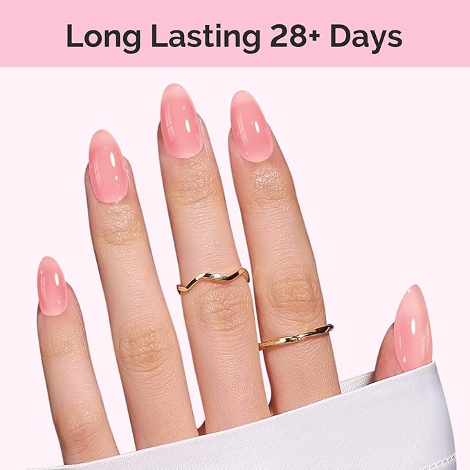 MelodySusie Jeweliver Gel Nail Polish, 0.5Fl.oz Rose Pink Milky Gel Polish Nude Pastel Color Soak Off UV LED Light Cure Gift for Women Manicure Nail Art DIY at Home JM18