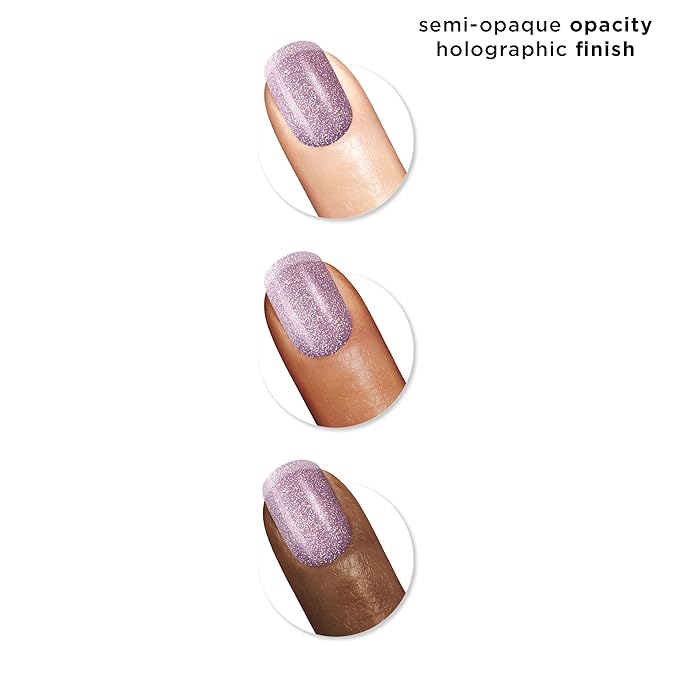 Sally Hansen Insta-Dri Holo-Glow Nail Polish | Quick Dry, Long Lasting, Streak-Free Shine | Semi-Opaque, Shimmery | 102 Lustrous Lilac | Hologrpahic Purple Nail Color