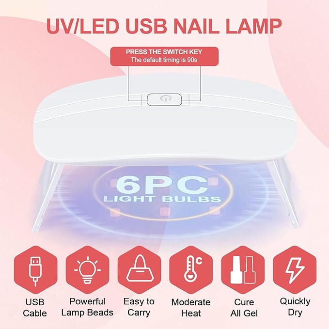 PEACECOLOR Poly Nail Gel Kit with U V Light, 3 Colors Clear Pink Nude 16ML Poly Extension Gel Nail Kit with Slip Solution for Beginners Manicure Tools DIY Home Salon Art Design