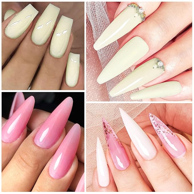 MEET ACROSS Poly Nail Gel 10Pcs Nail Extension Gel Set and Nail Extension Starter Kit for Beginners Nail Art DIY Home Gifts for Women (SET-4, 10pcs)