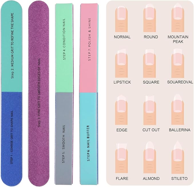 Professional Nail Buffer Block, Nail Buffer for Natural Nails, All-in-One Smooth & Buff & Shine for Nail Care, 8 Pack.