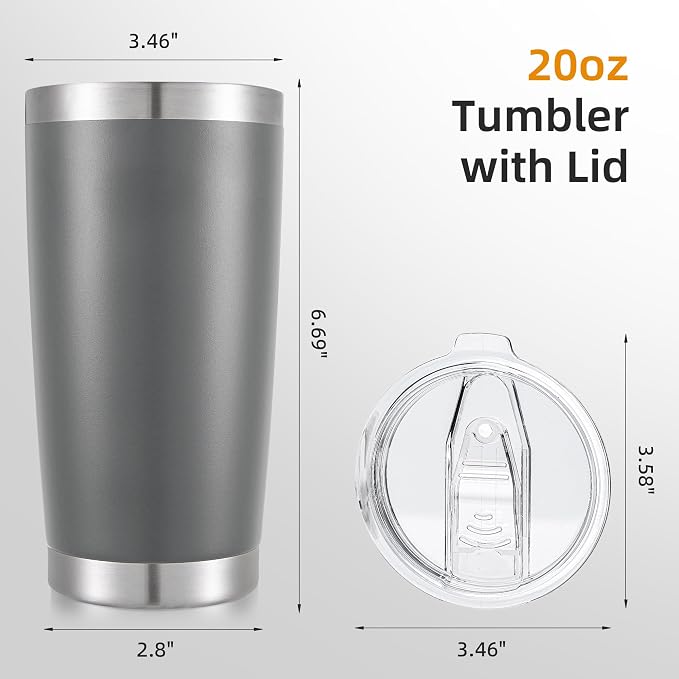 20oz Tumbler Bulk with Lid Stainless Steel Tumblers, 6 Pack | Leak Proof Lid - Image 5