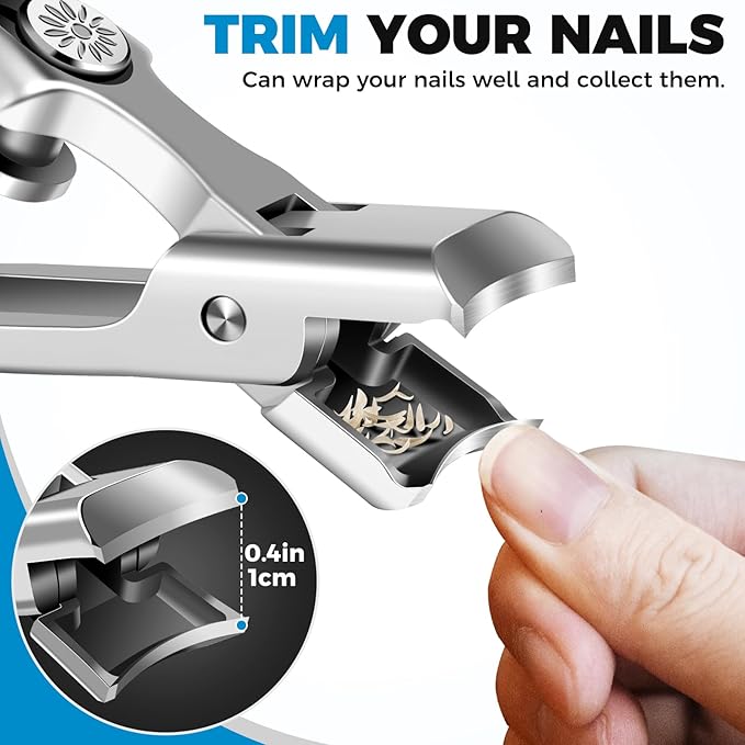 Stocking Stuffers for Men, Toenail Clippers for Seniors Thick Toenails - Nail Clippers for Men & 17mm Wide Open Straight Nail Clippers for Seniors, Christmas Xmas Presents Gifts for Adults
