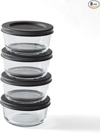 8-Piece Glass Food Storage Containers Set | 1-Cup, Leakproof | Microwave by DuraLiving