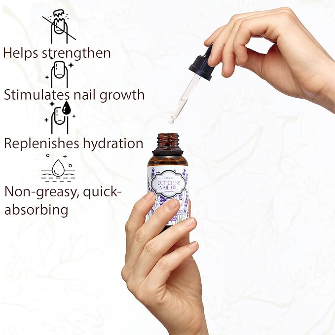 3 Pack Lavender Cuticle Oil, Nail & Hand Moisturizer for Dry Cuticles & Stronger Nails