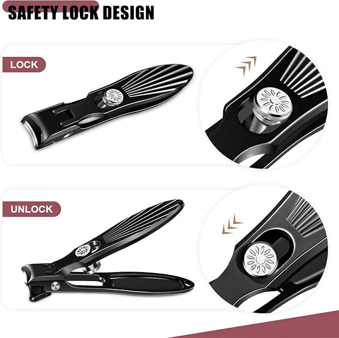 Nail Clippers for Men Thick Nails with Catcher, Large Toenail Clippers with Wide Jaw Opening for Seniors, Heavy Duty Long Handle Fingernail Clipper Gifts for Men Women Adult