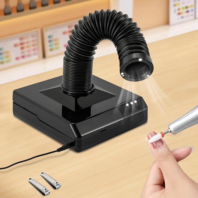 MOCHAG 60W Dental Polishing Dust Collector, Dentistry Vacuum Cleaner Dust Collector Fan Vacuum Cleaner with Fan and LED Dual Function, Polishing Suction Machine for Dental Lab (Black)