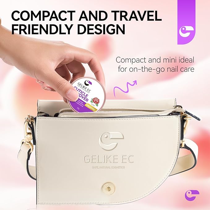 gelike ec Cuticle Cream for Dry Damaged Cuticles: Rose Organic Nail Cuticle Remover for Dry, Rough Hands Cracked Rigid Skin - Professional for Salon Home Use
