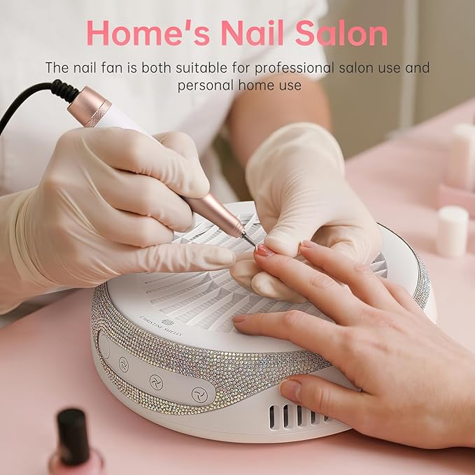Nail Dust Collector, Cordless Dust Collector Nail Tech, Powerful Vacuum Fan Vent Dust Collector Extractor Dust Suction Machine for Acrylic Nails Polishing, Nail Salon&Home