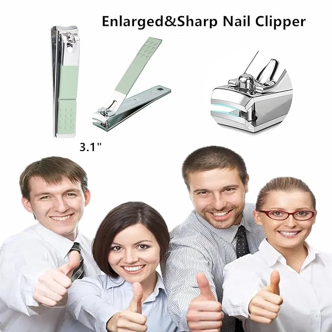 Manicure Set Nail Clipper Set Men Women Nail Clippers Toenail Fingernail Cutters Personal Care Tools Manicure Pedicure Tools with Travel Case Grooming Kit Present for Men Women Family Friends