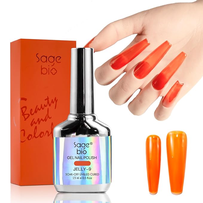 Jelly Gel Nail Polish, 15ml Semi-Transparent Gel, Glossy Finish, Vibrant Colors for DIY Manicures, Long-Lasting & Chip-Resistant