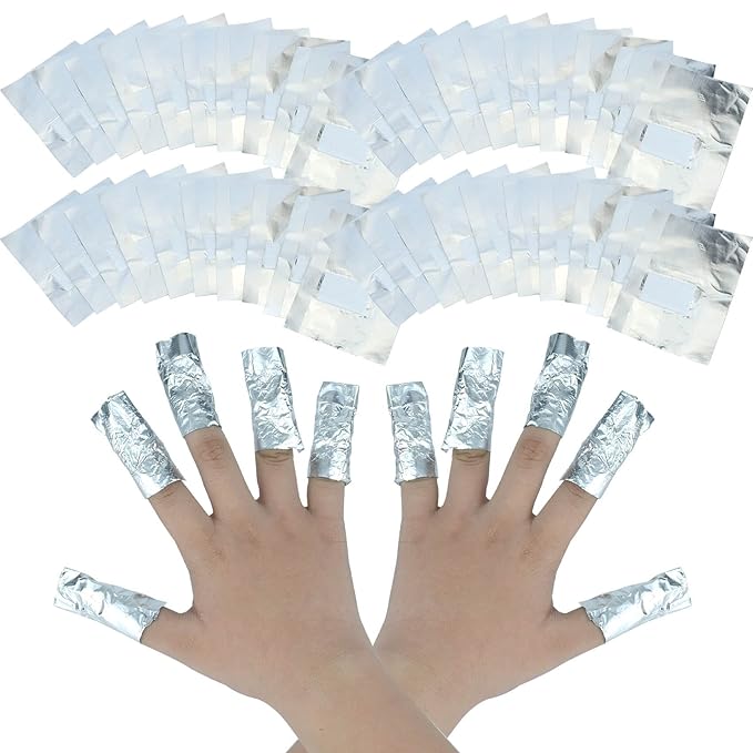50 Pcs Gel Nail Polish Remover, Foil Wraps with Lint-free Cotton Pads for Soak off Gel Polish Removing (50 Pieces)