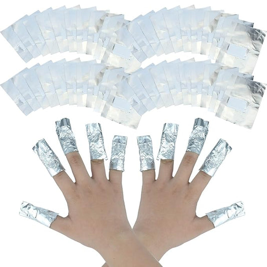 50 Pcs Gel Nail Polish Remover, Foil Wraps with Lint-free Cotton Pads for Soak off Gel Polish Removing (50 Pieces)