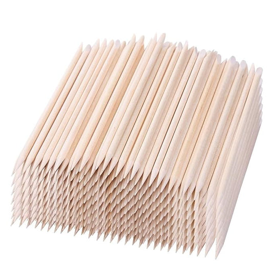 BTYMS 1000 Pcs Orange Wood Sticks 4.5 Inch Cuticle Pusher Wooden Cuticle Remover with Double Sided for Manicures and Pedicures Nail Tools