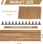 10 Pack Nude Cheesecloth Table Runner 10FT Boho Gauze Fabric Table Runner - Image 2