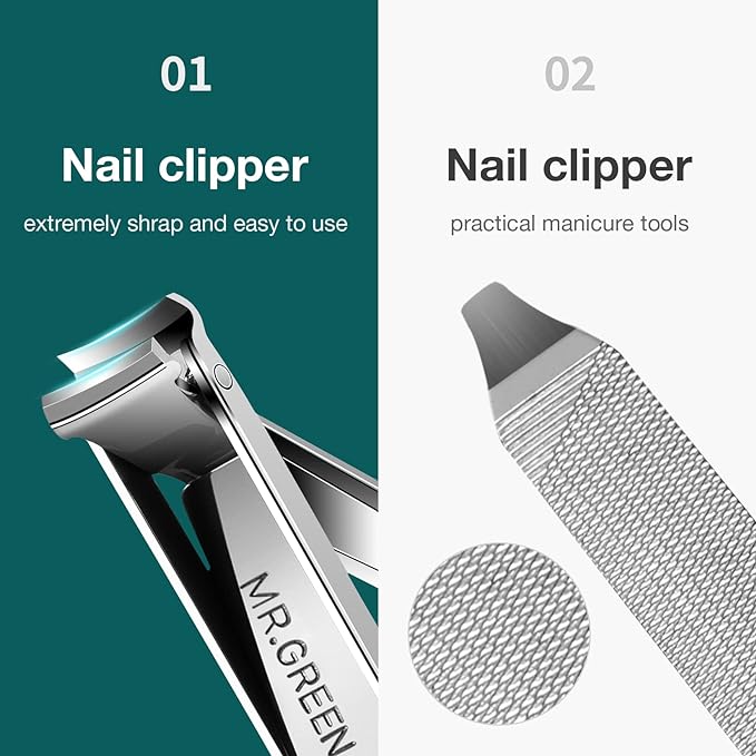 MR.GREEN Multifunctional Nail Clippers Stainless Steel Six Functions Nail Cutter Nail Files Small Knife Scissors (Large)