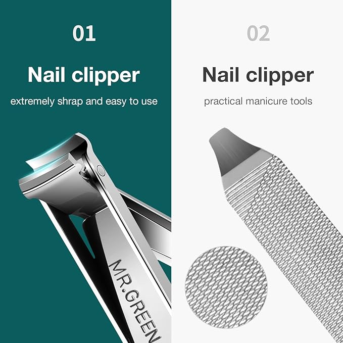 MR.GREEN Multifunctional Nail Clippers Stainless Steel Six Functions Nail Cutter Nail Files Small Knife Scissors (Small)