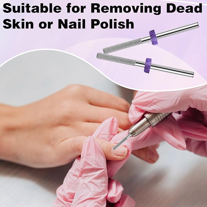 3/32” Tungsten Carbide Nail Drill Bit Buffer Cuticle Remover, Two-Way Rotation Fine Grit-3XF Professional Gel Remover for Manicure Home Salon Pedicure Use Sliver