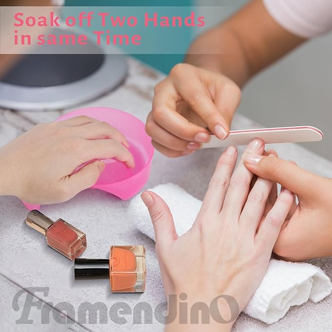 Framendino, 4 Pack Hand Cuticl Nail Soaking Bowl Manicure Dip Bowls for Polish Care Colors