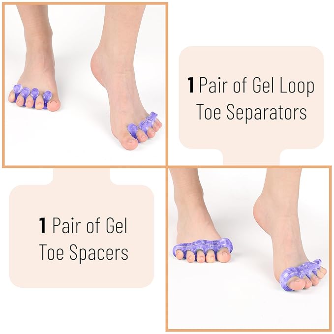 Dr. JK- ToePal Gel Toe Separator, 2 Pairs, Toe Spacers, Bunion Corrector, Christmas Gifts