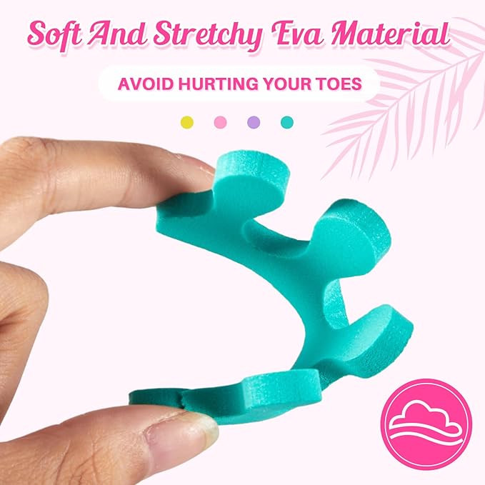 Mumufy 500 Pcs (250 Pairs) Sponge Toe Separators Pedicure Tool Kit Soft Toe Spacers for Pedicures Spreaders Finger Dividers for Women Men Feet Nail Manicure Toenails Art Painting Polish Spa(Colorful)