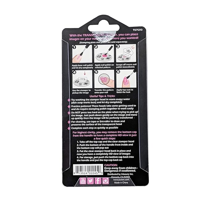 PUEEN 35mm HD Chunky Transparent Soft Stamper and Scraper Set - Nail Art - Stamping Tools - CLEAR - BH000706