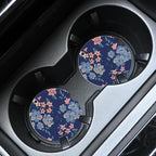2pcs Cute Blue Flowers Car Coasters, Absorbent Universal neoprener Cup Holder - Image 3