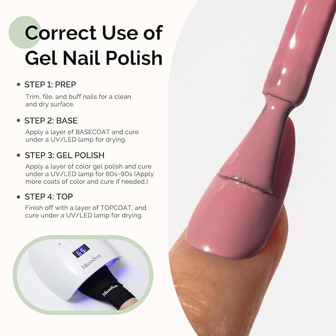 MelodySusie Hema Free Gel Nail Polish, 0.5 Fl Oz Thick Rosy Nude Gel Polish, Non-Toxic, Long Lasting, Soak Off UV Nail Polish, Manicure Nail Design Salon DIY Nail Art at Home K0611