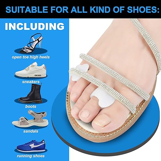 Toe Spacers for Feet Women& Man, Bunion Corrector Pinky Toe Separators, Silicone Small Toe Protector Spreader, Toe Correct Toe Separators for Overlapping Toes Women