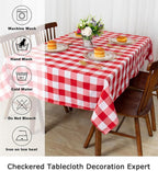 ShinyBeauty 60''x60'' Red & White Checkered Tablecloth - Image 6