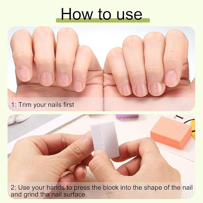 HARFINGTON 100pcs Nail Buffer Blocks 120 Grit Nail Sanding Buffing File Block Manicure Tool for Acrylic Nail Shine Polishing Buffer, Purple