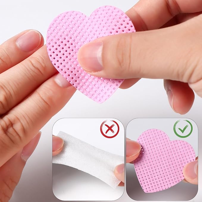 Nail Adhesive Debonder With Pink Heart-Shaped Sponges, Stick Press-on Nail Remover Kit, 100ml Gel Glue Remover False Nail Tips Soaking Solution Nails Reusable