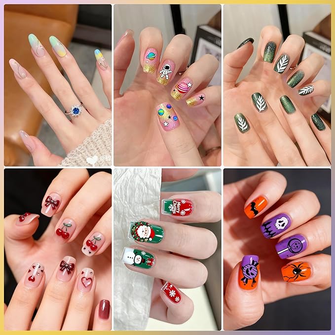 Biutee 10PCS Nail Art Stamping Plates Set Nail Stamper Kit with Nail Stamper Scraper and Storage Bag, Nail Stamp Plate Halloween Christmas Butterfly Starry Sky Flower Design Nail Stamping Kit