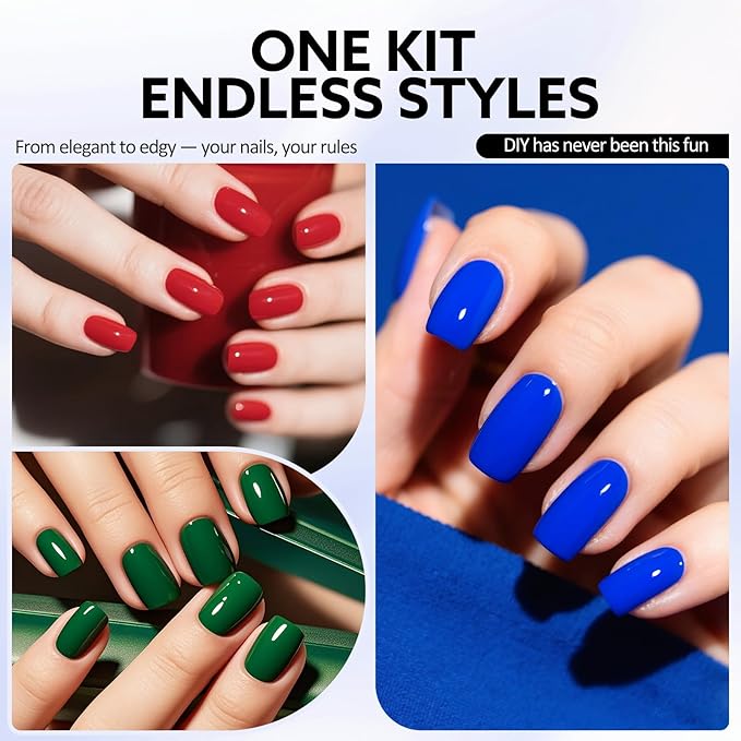 VENALISA Gel Nail Polish Set, 5 Colors 10ML Gel Polish Kit Red Orange Purple Dark Green Navy Blue Color Soak Off Salon Manicure DIY at Home Nail Art For Girls Women