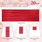 Pesonlook Cheesecloth Table Runner Red, 20 Pack 17.7x108 inch, Long | Rustic - Image 2