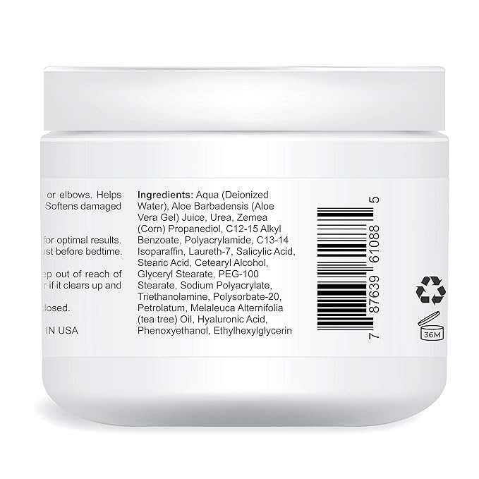 | 42% Urea Cream – Tea Tree Oil & Aloe Vera-Infused Foot & Skin Repair | Deep Hydration & Natural Exfoliation for Cracked Heels, Dry Feet, Rough Skin & Callus Removal (4 Oz)