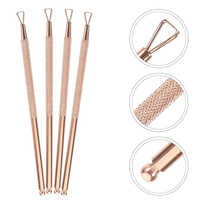 4 Pcs Stainless Steel Cuticle Pusher Gel Remover Tool Nail Art Gel Nails Gel Triangle Cuticle Pusher Polish Remover Tool Stainless Steel Nail Gel Remover Peeled Peeler Lip Gloss
