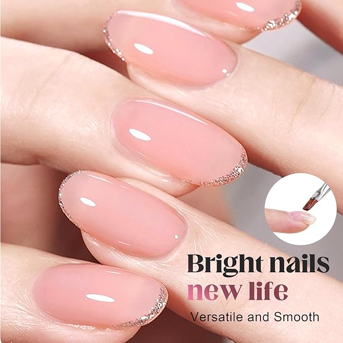 2-In-1 Self-Leveling Nail Gel for Builder, Multi-Purpose Nail Repair Gel for Damaged Nails, Cracked Nail Repair Kit for Split Nails, Easy & Quick to Fix Strengthening Broken Nails for Women (2pcs)