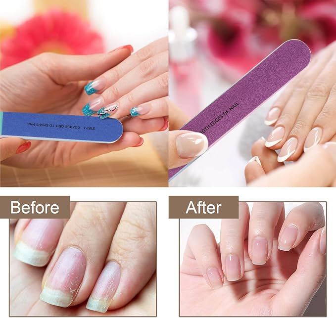 Professional Nail Buffer Block, Nail Buffer for Natural Nails, All-in-One Smooth & Buff & Shine for Nail Care, 8 Pack.