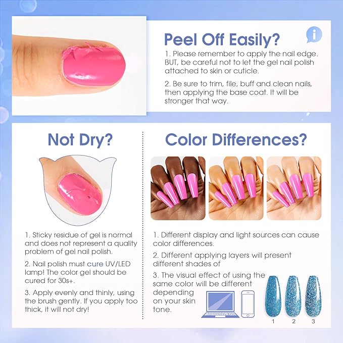 ROSALIND 12 Color Glitter Gel Nail Polish Set, Gold Hot Pink Silver Sparkly Shiny Pink Red Gel Nail Polish for Nail Art Gift