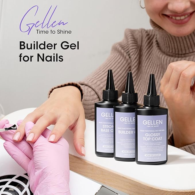 GELLEN 100ml Base Coat Gel Polish Soak Off U V Light Cured High Capacity Base Coat Gel Nail Polish for Salon
