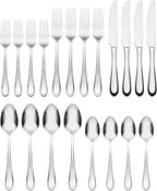 Hampton Forge Silverware Set, Alessi Mirror 20 Piece Everyday Flatware Set - Image 2