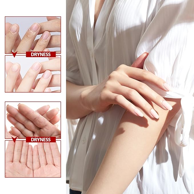 Hand Masks Moisturizing Gloves,6 Pairs Hydrating Hand Peel Masks Gift Set for Dry Cracked Hands Care,Long-lasting and Non-greasy Hand Moisturizer Gloves for Women E