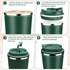 Insulated Travel Coffee Mug Reusable Coffee Tumbler Cup - Image 8