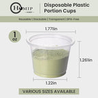 HOMIP 200PACK 1oz Plastic Portion Cups, Jello Shot Cup | Sauce Cups - Image 2