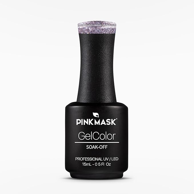 PINK MASK Gel Color Nail Polish Miley - Popstar Col. 15ml / o.5 oz - UV/LED Gel Polish, Non Wipe, Long Lasting, Soak Off Formula